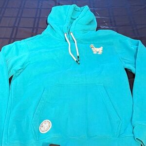 Teal Hoodie with Embroidered Dog